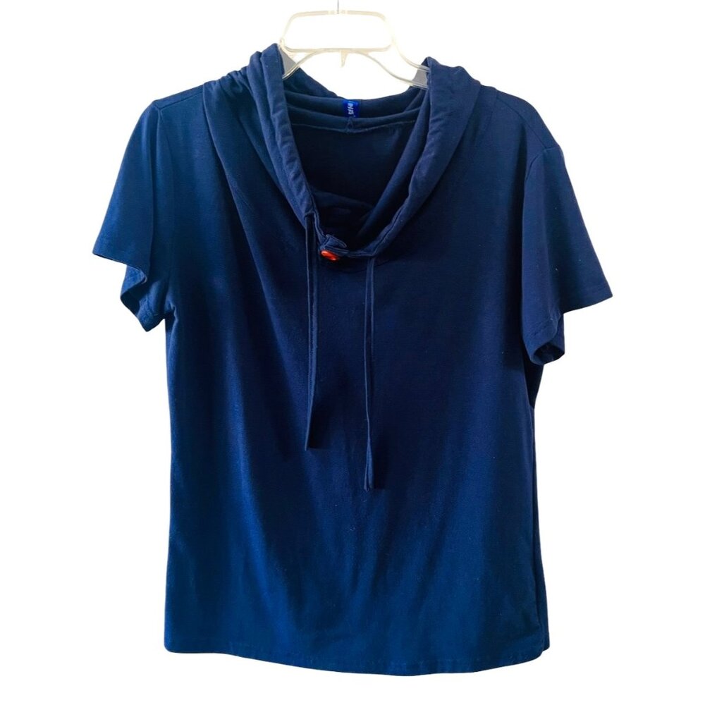 Men's Navy Blue Buffalo Drawstring Cowl Neck Muscle Shirt